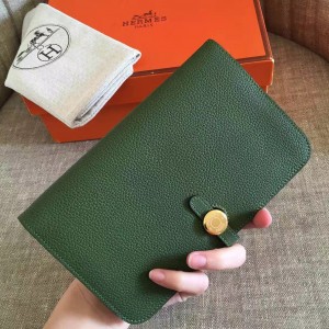 Hermes Dark Green Dogon Duo Combined Wallet