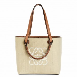 Loewe Small Anagram Tote In Jacquard and Calfskin
