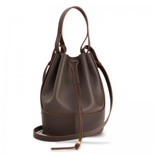 Loewe Medium Balloon Bucket Bag In Taupe Calfskin