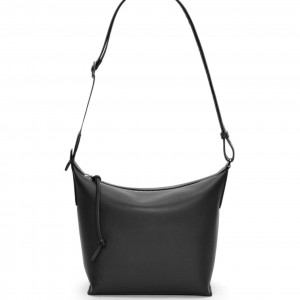 Loewe Cubi Small Bag in Black Calfskin and Jacquard