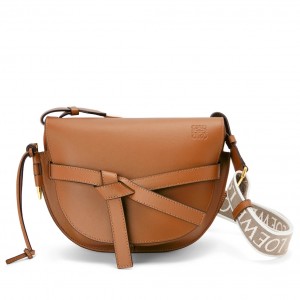 Small Gate bag in soft calfskin and jacquard Tan - LOEWE