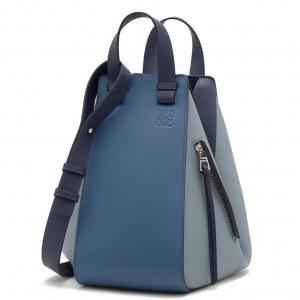 Loewe Medium Hammock Bag In Navy/Blue Calfskin