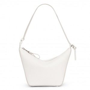 Loewe Mini Hammock Hobo Bag in White Calfskin