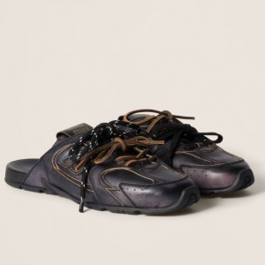 Miu Miu X New Balance 530 SL Mules in Black Leather