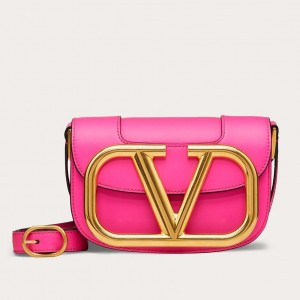 Valentino Small Supervee Crossbody Bag In Azalea Leather