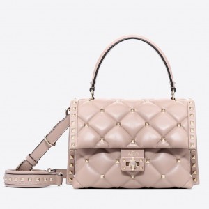 Valentino Garavani Poudre Quilted Candystud Top Handle Bag