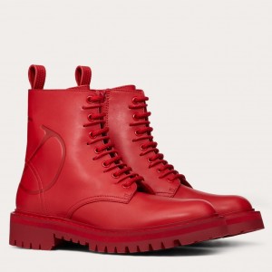 Valentino Garavani Red VLOGO Combat Boot 35 mm