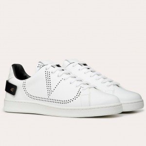 Valentino Men's Backnet VLOGO Sneakers With Black Heel 