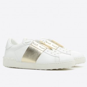 Valentino Garavani Metallic Open Sneaker Gold