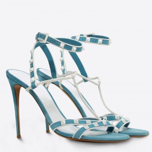 Valentino Garavani Blue Free Rockstud 105mm Sandals