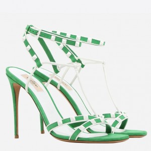 Valentino Garavani Green Free Rockstud 105mm Sandals