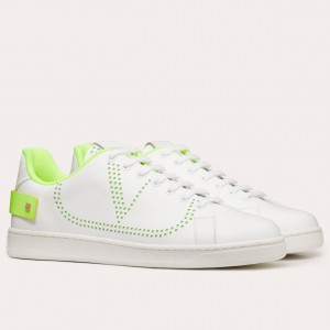 Valentino Women's Backnet Sneakers With Lime Heel 