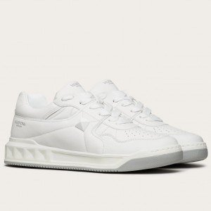 Valentino Women's One Stud Low-top Sneakers In White Calfskin