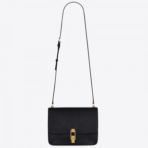 Saint Laurent Carre Satchel Bag In Black Leather