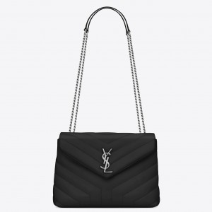 Saint Laurent Black Small Loulou Chain Bag