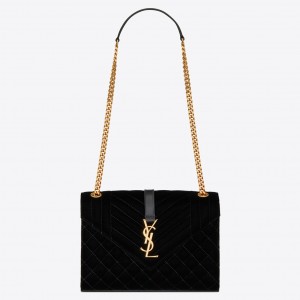 Replica YSL Saint Laurent Monogram Envelope Chain Wallet Grained