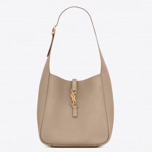 Saint Laurent Le 5 À 7 Soft Small Shoulder Bag in Beige Leather