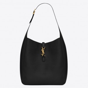 Saint Laurent Le 5 À 7 Soft Large Shoulder Bag in Black Leather