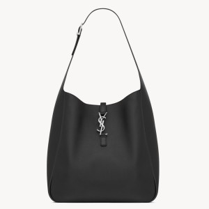 Saint Laurent Le 5 À 7 Soft Large Shoulder Bag in Noir Leather