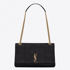 Saint Laurent Medium Jamie Bag In Black Patchwork Leather