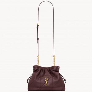 Saint Laurent Jamie Shoulder Pouch in Bordeaux Lambskin
