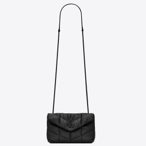 Saint Laurent So Black Loulou Puffer Toy Bag In Lambskin