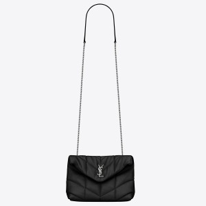 Saint Laurent Loulou Puffer Toy Bag In Noir Lambskin