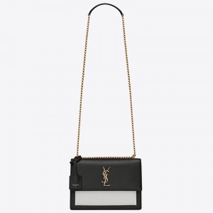 SAINT LAURENT Sunset medium leather cross-body bag BLACK – Top Quality Yves Saint  Laurent Bags Shop