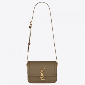 Saint Laurent Solferino Small Bag In Khaki Calfskin