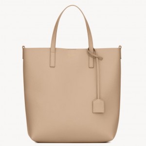 Saint Laurent Toy North/South Shopping Bag in Beige Calfskin