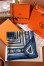 Hermes Blue Tatouages Marins Bandana Shawl 140 