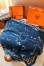 Hermes Blue Tatouages Marins Bandana Shawl 140 