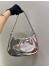 Prada Cleo Small Shoulder Bag In Silver Brushed Leather