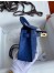 Hermes Blue Electric Ostrich Kelly Mini II Handmade Bag