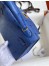 Hermes Blue Electric Ostrich Kelly Mini II Handmade Bag