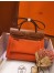 Hermes Herbag Zip 31cm Bag In Brown And Orange