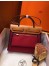 Hermes Herbag Zip 31cm Bag In Brown And Red