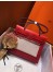 Hermes Herbag Zip 31cm Bag In Red Toile And Leather
