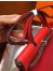 Hermes Herbag Zip 31cm Bag In Red Toile And Leather