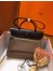 Hermes Herbag Zip 31cm Bag In Black And Taupe