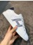 Hermes Avantage Sneakers In White/Blue Calfskin