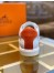 Hermes Avantage Sneakers In White/Orange Calfskin