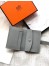 Hermes Bearn Mini Wallet In Blue Lin Epsom Leather