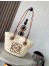 Loewe Small Anagram Basket Bag in Iraca Palm and Brown Calfskin