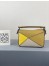 Loewe Mini Puzzle Bag In Ochre/White/Yellow Calfskin