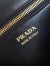 Prada Medium Top-handle Bag in Black Leather with Padlock