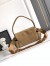 Prada Explore Medium Flap Bag in Brown Suede Calfskin