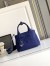 Prada Jardiniere Small Tote Bag in Blue Cotton Canvas
