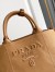 Prada Jardiniere Large Tote Bag in Brown Cotton Canvas