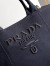 Prada Jardiniere Large Tote Bag in Black Cotton Canvas